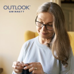 a woman knitting