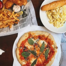 a table with food